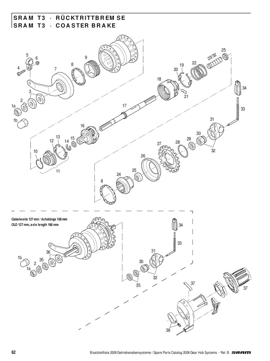 sram t3 hub