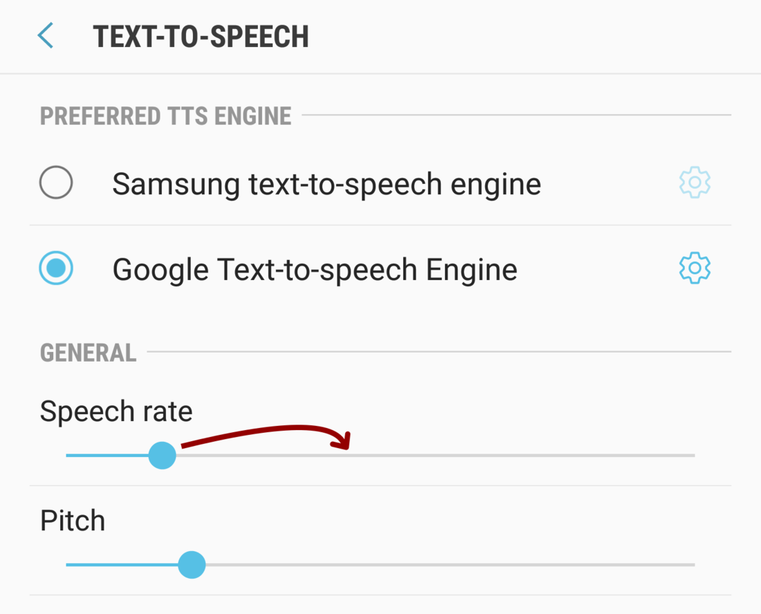 what does speech rate mean on my phone